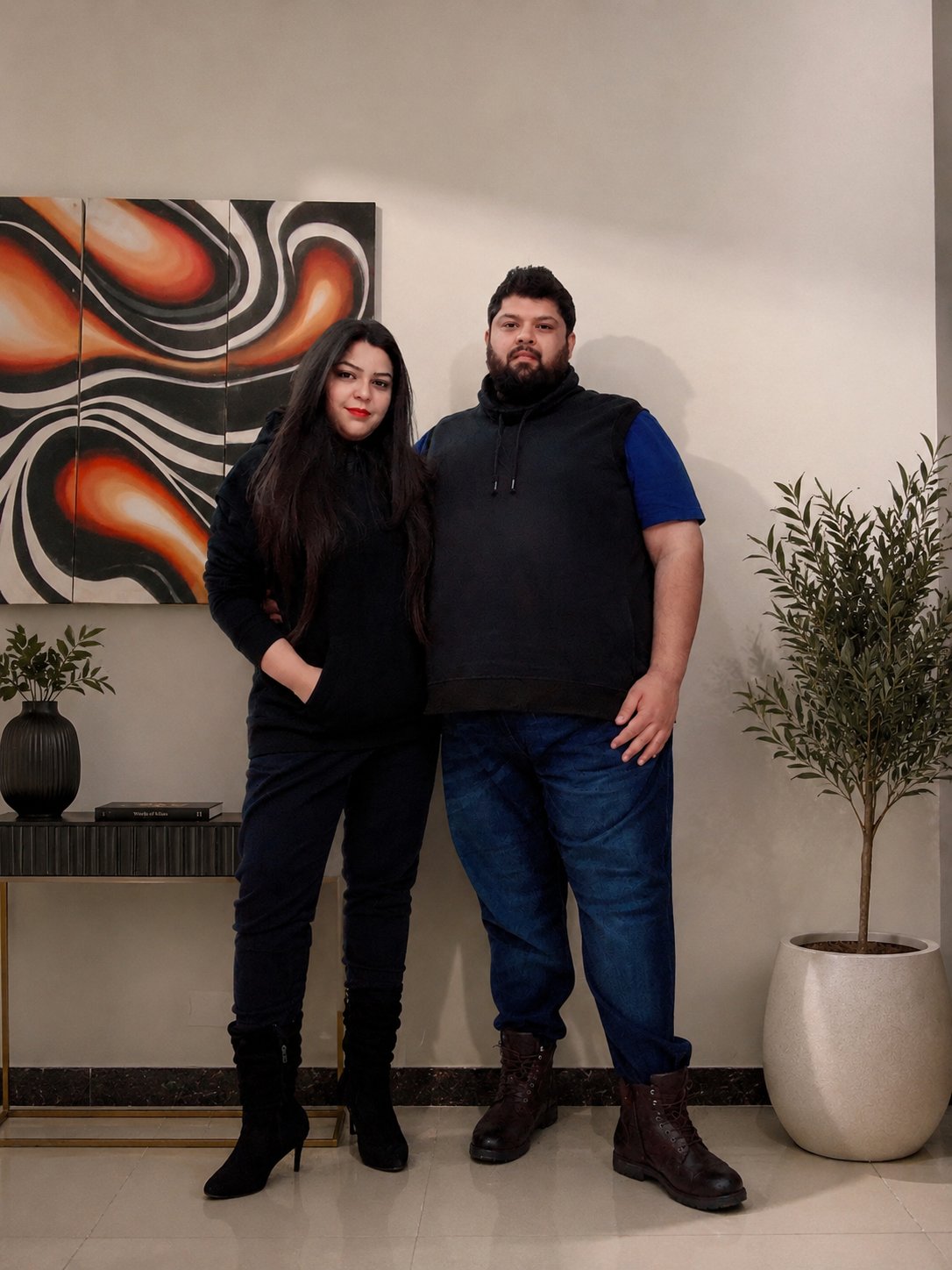 Amna Khan and M Humza Ahmed, the founders of Interiors by Amna Humza